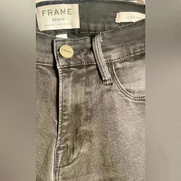 Frame black Le high  skinny “vian” trendy stretch 5 pocket casual denim jeans 26 - Picture 4 of 4